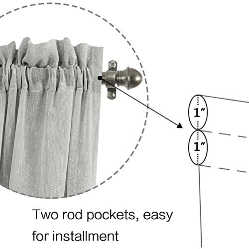 French Door Curtains with Linen Texture for Sidelight Semi 52″W x 72″L Dove