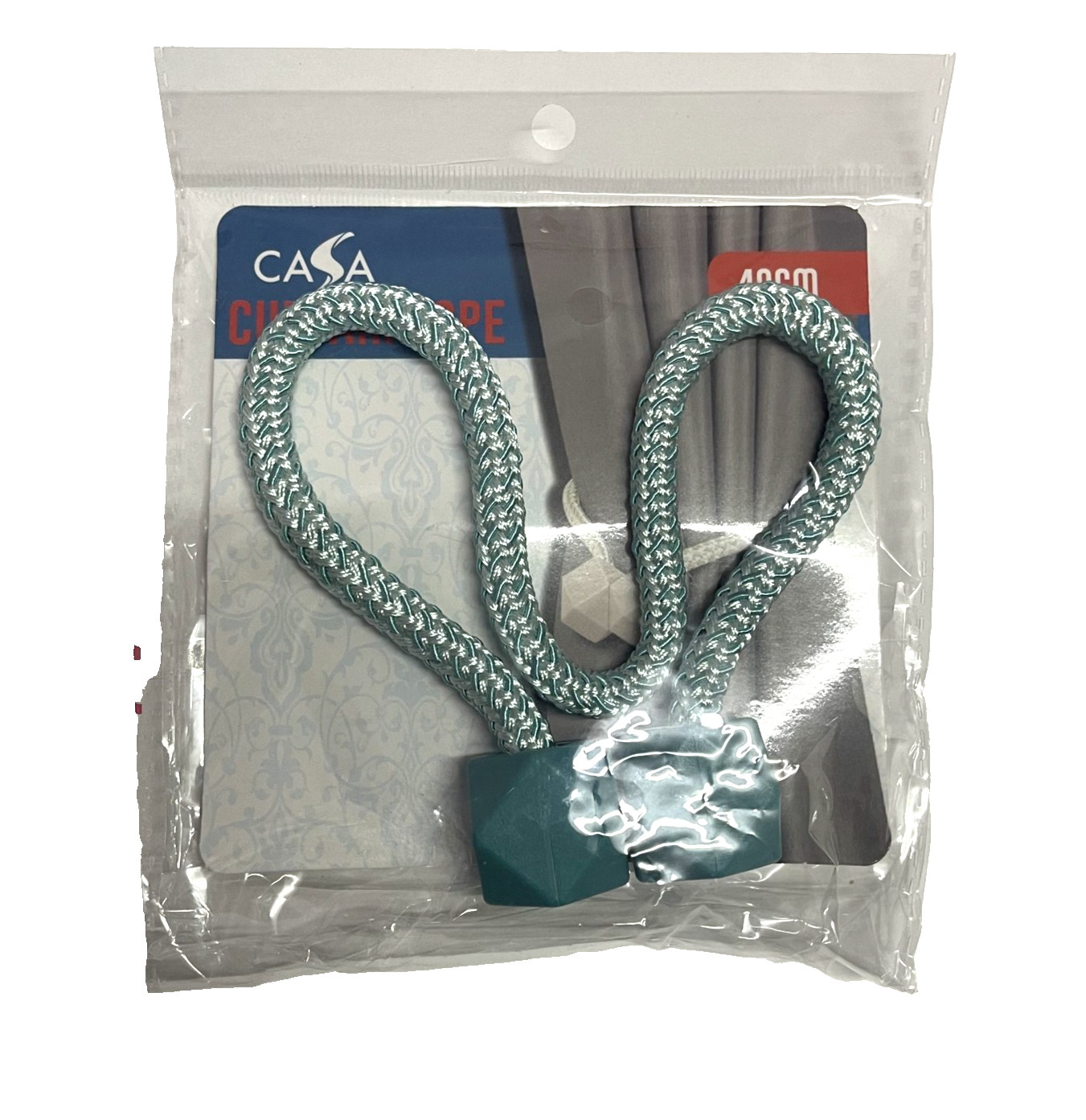 1 Piece Magnetic Drape Curtain Tiebacks ~ Braided Rope , Octagon ~ Green