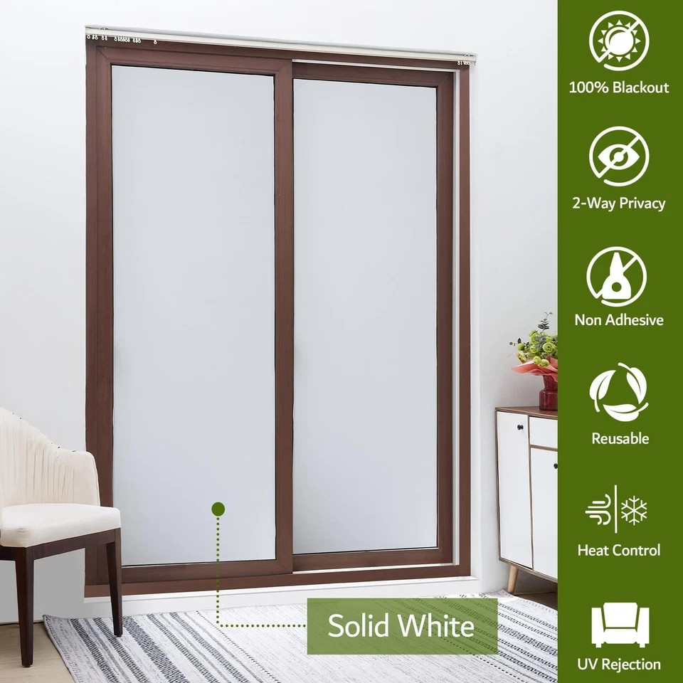 VELIMAX White Blackout Window Film, 100% Light Blocking 35.4″ x 78.7″,