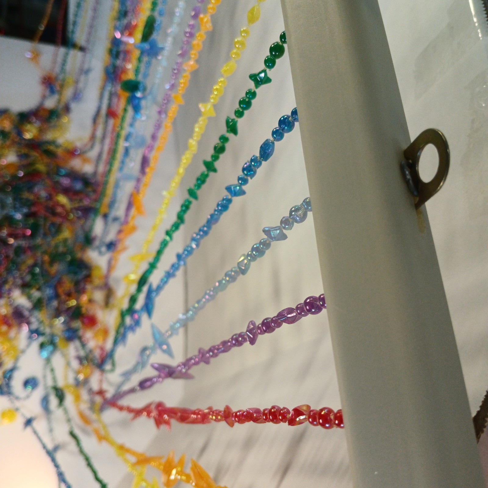 Vtg Y2K Celestial Beaded Curtain Rainbow Iridescent Sun Moon Stars 90s Boho Room
