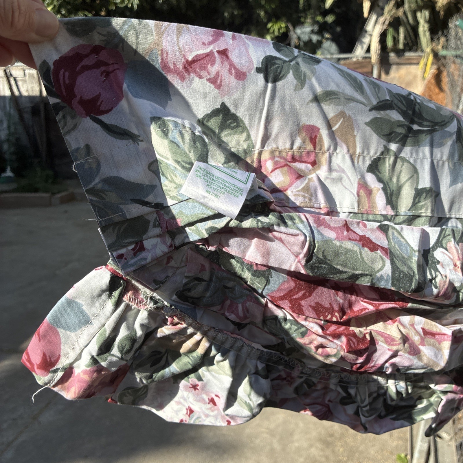 1 CROSCILL Vintage Rose Arbor ROSES RUFFLED GATHERED VALANCE