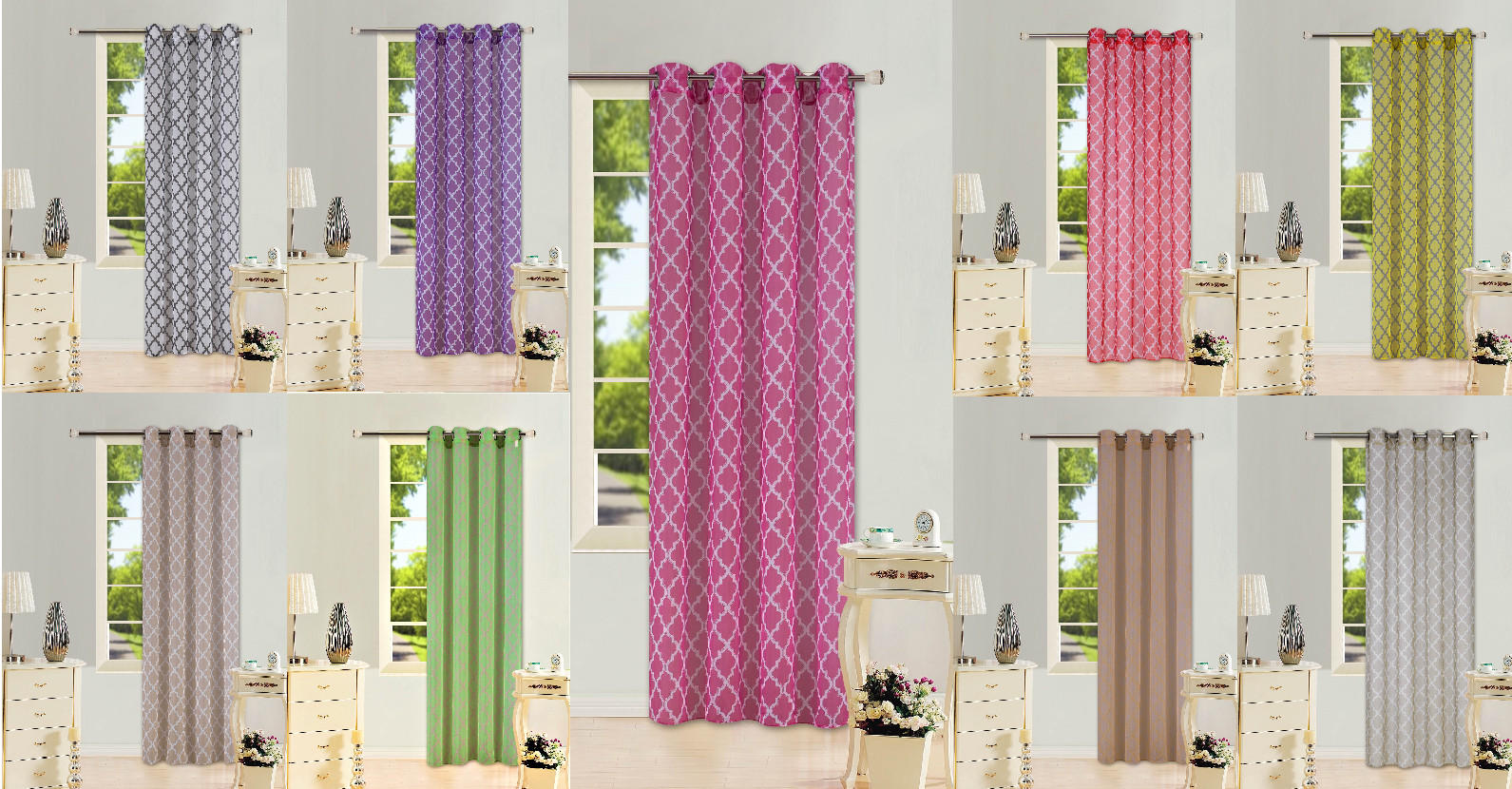 1PC 2 TONE PRINTED GROMMET VOILE SHEER PANEL WINDOW CURTAIN TREATMENT #S38 108″