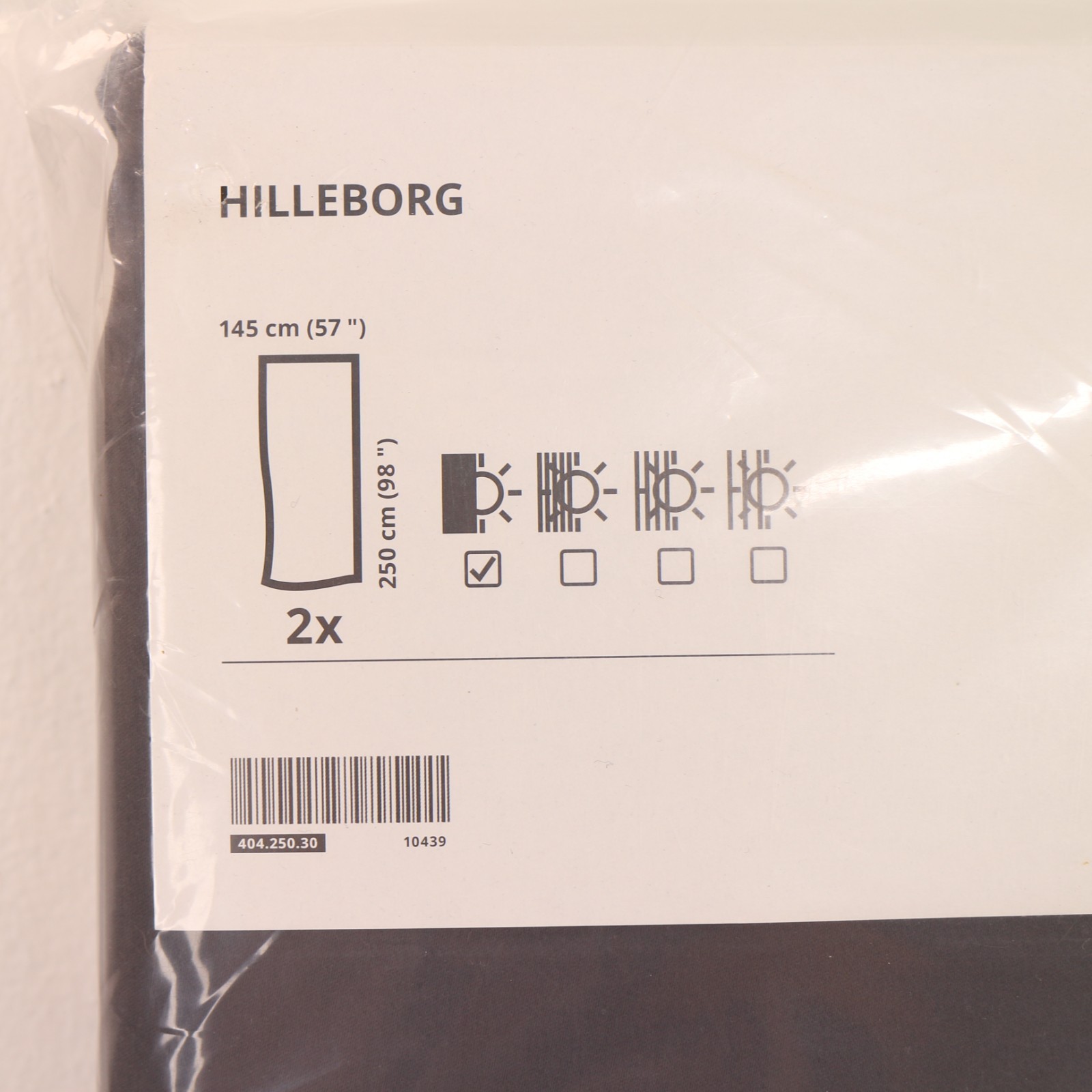 Ikea HILLEBORG Blackout Curtains 2 Panels 57×98″ Gray/Dark Gray 404.250.30, NEW