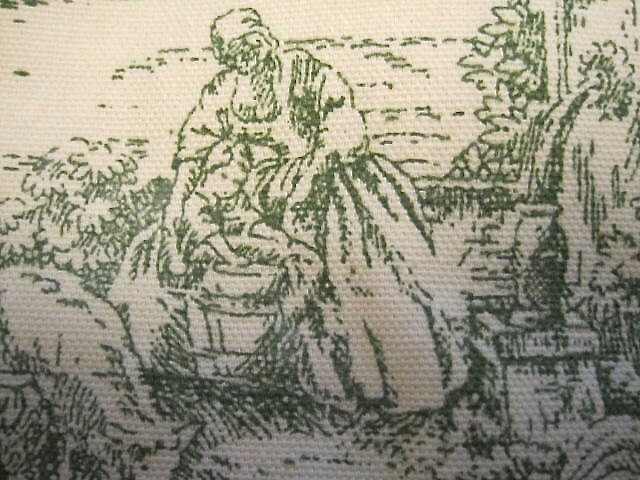 VICTORIAN SCENE TOILE DRAPES PAIR COTTON PLEAT TOP 80’W/55″L x 2 WAVERLY
