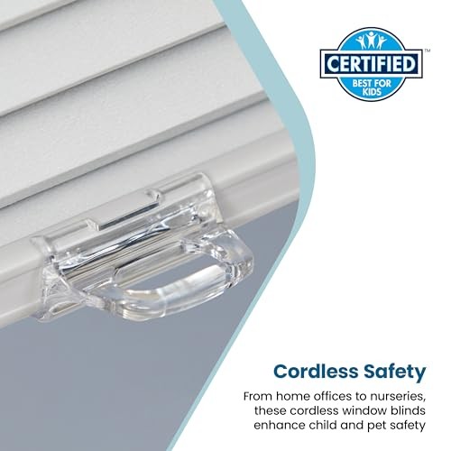 Cellular Honeycomb Cordless Polyester Shade, 9/16″ Single 34″W x 48″H Cotton