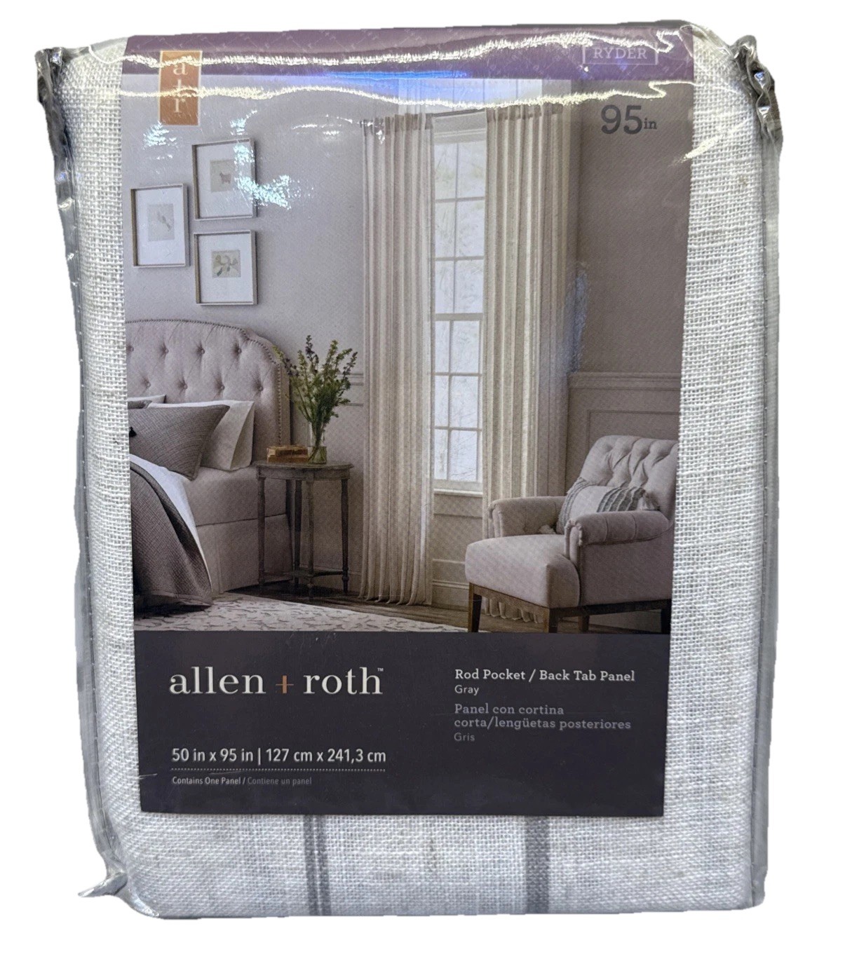 Allen + Roth Ryder 50″ x 84″ Rod Pocket Back Tab Panel Ryder 3728112 {B5}