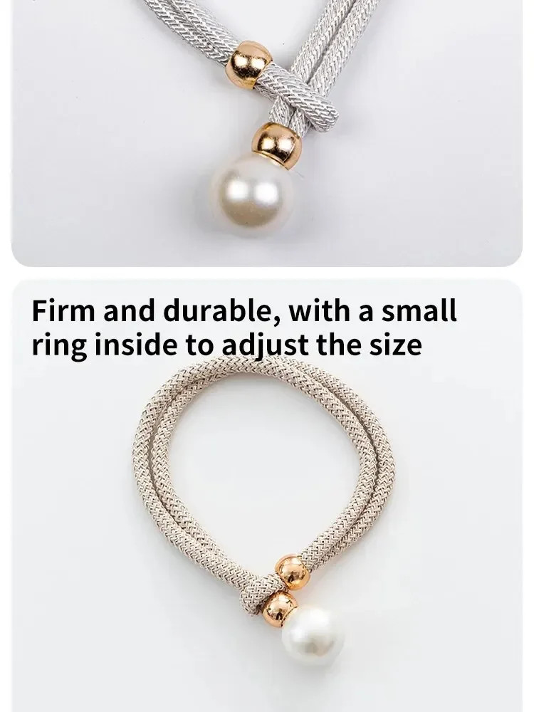 2 pieces No-hole curtain tiebacks, pull-style pearl tie cords, curtain fasteners