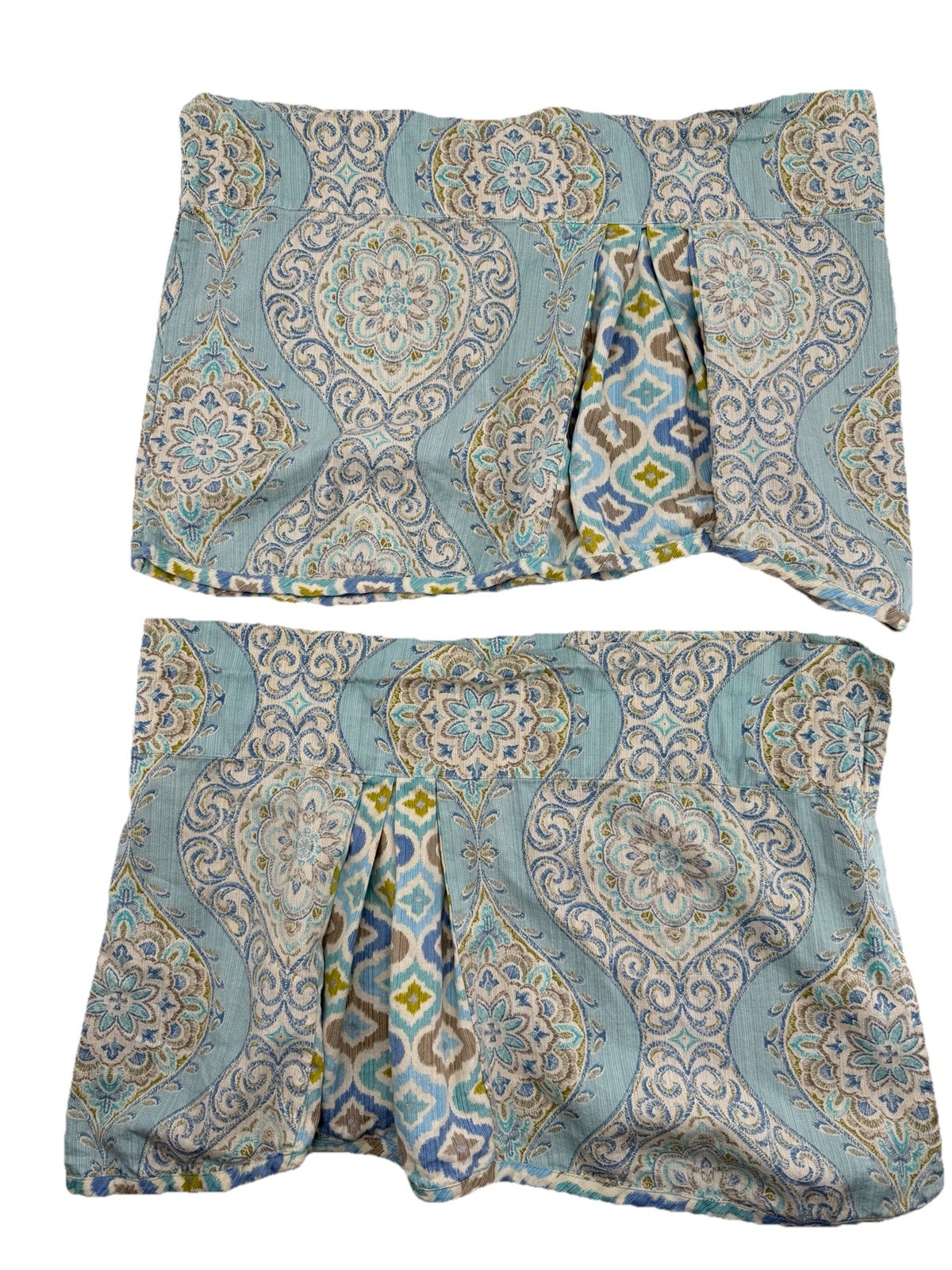 Waverly Pair Moonlight Medallion Valance Celestial Blue 52″ x 18″ Rod Pocket