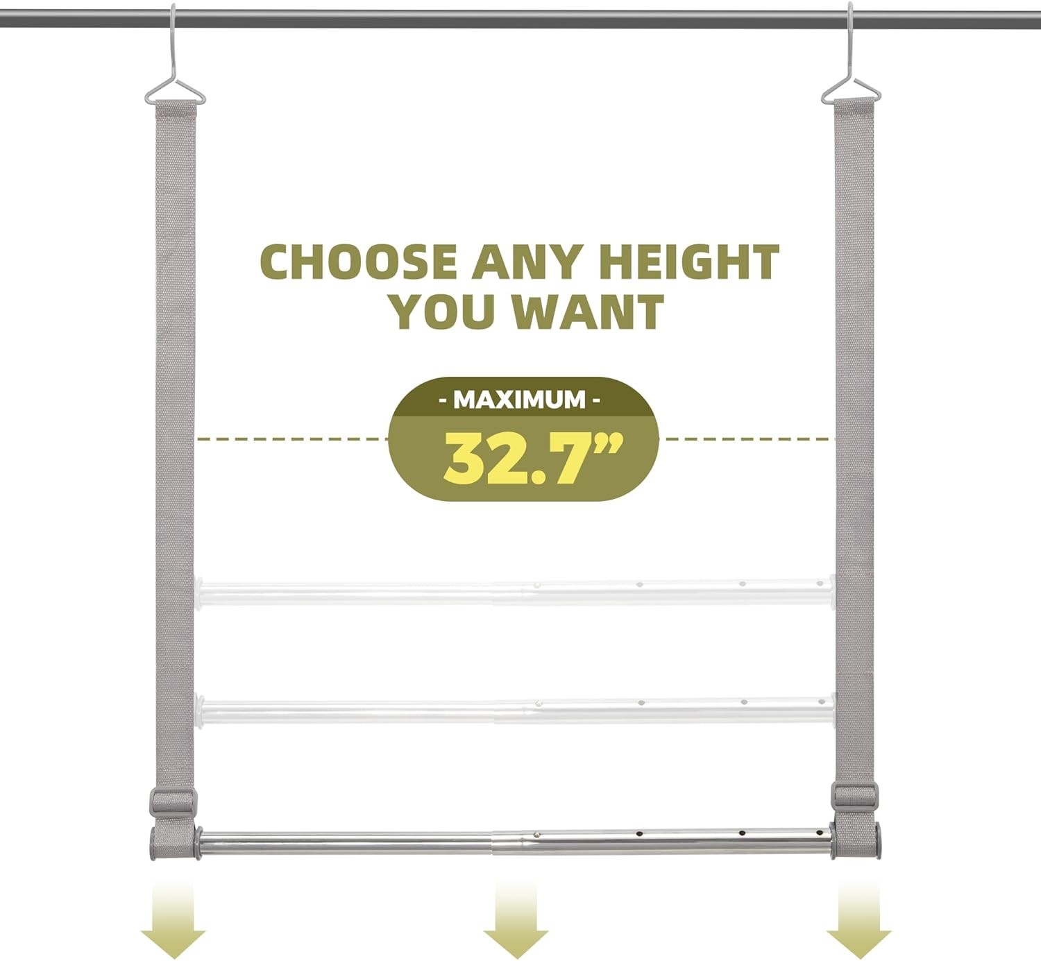 Hanging Closet Rod, 17-28In Width and Up to 32In Height Closet Extender,
