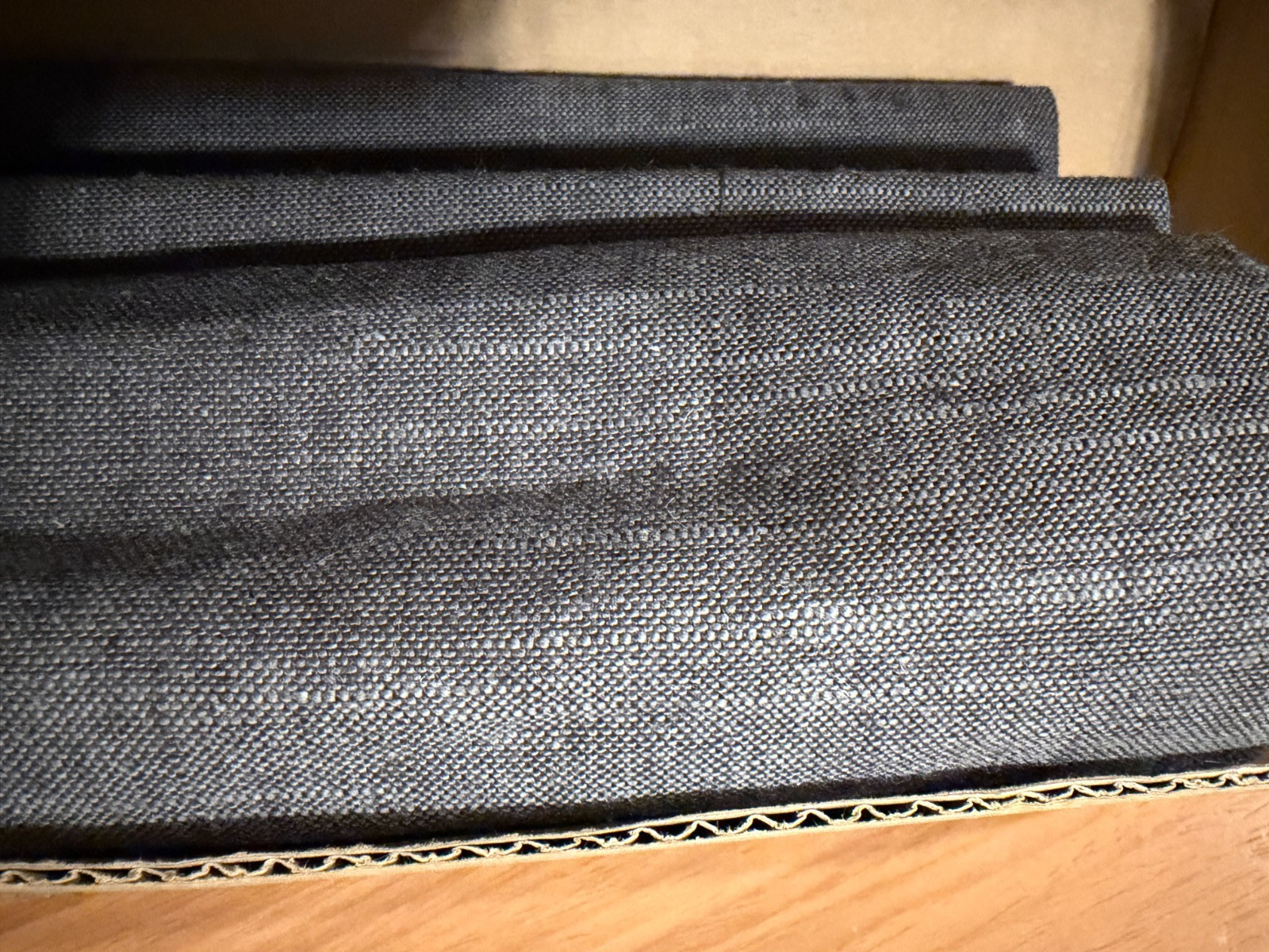 POTTERY BARN Emery Linen Cordless Blackout Shade-26×64″-Charcoal-PLEASE READ