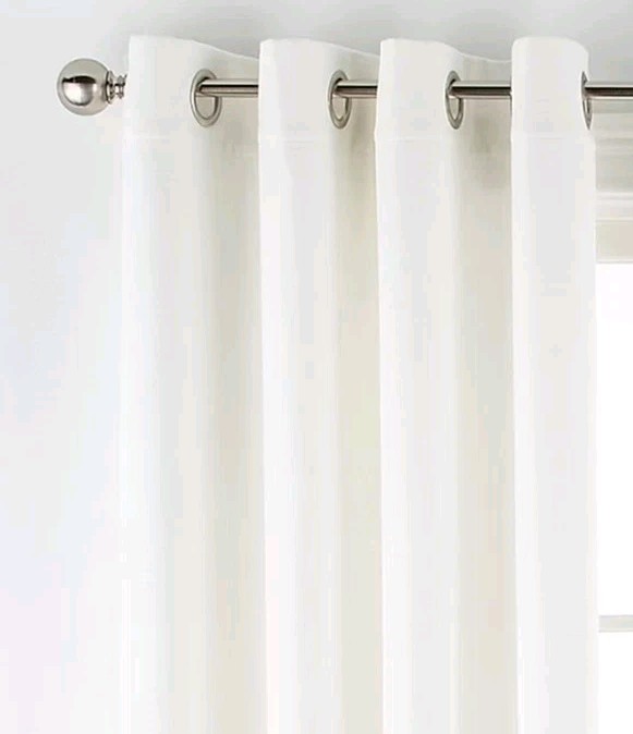 Linden Street Gwen Basketweave Grommet Top Light-Filtering Curtain 50×95/ White