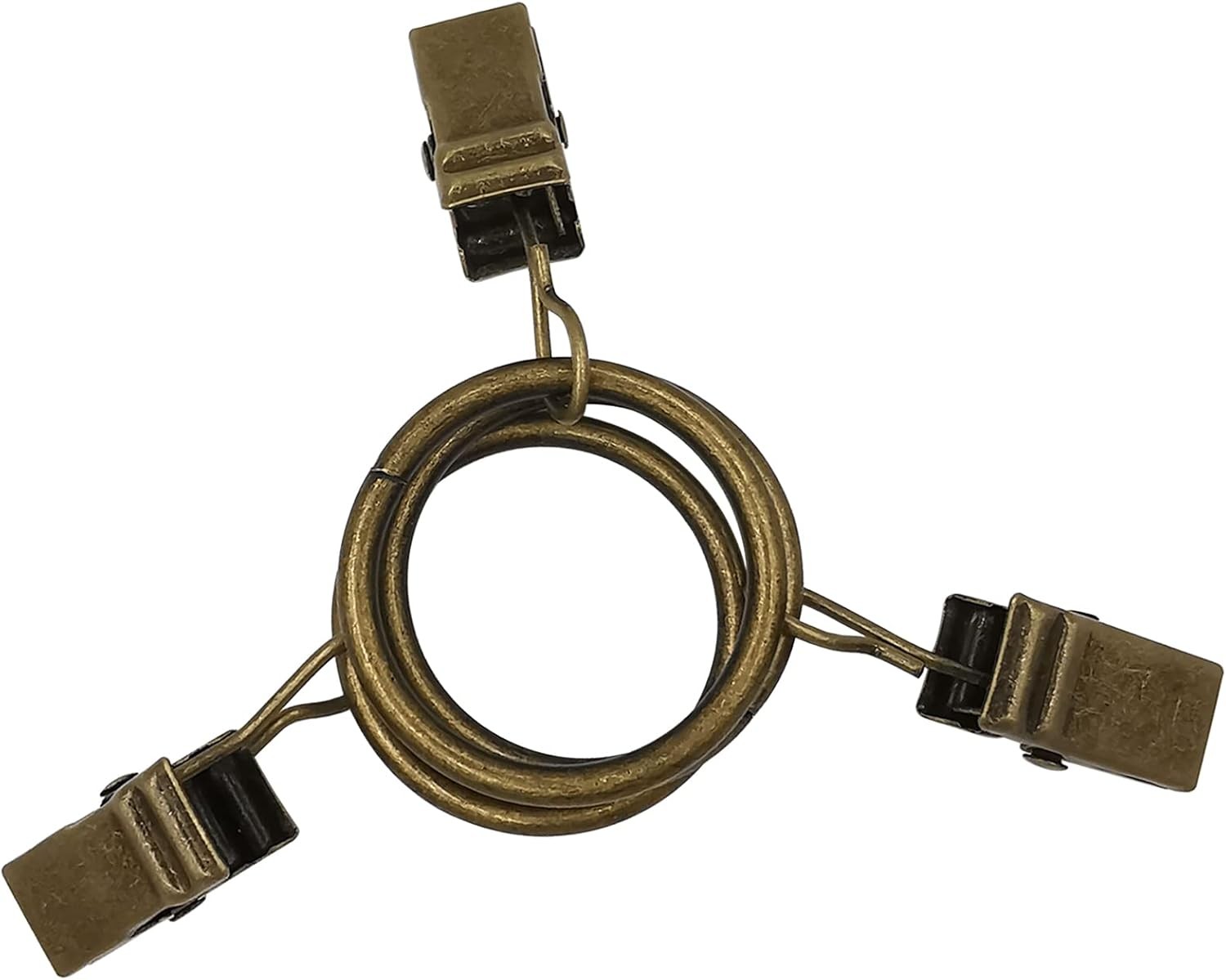 WeeksEight 44 Pack Bronze Curtain Rings with Clips, Curtain Hooks Hangers Cli…