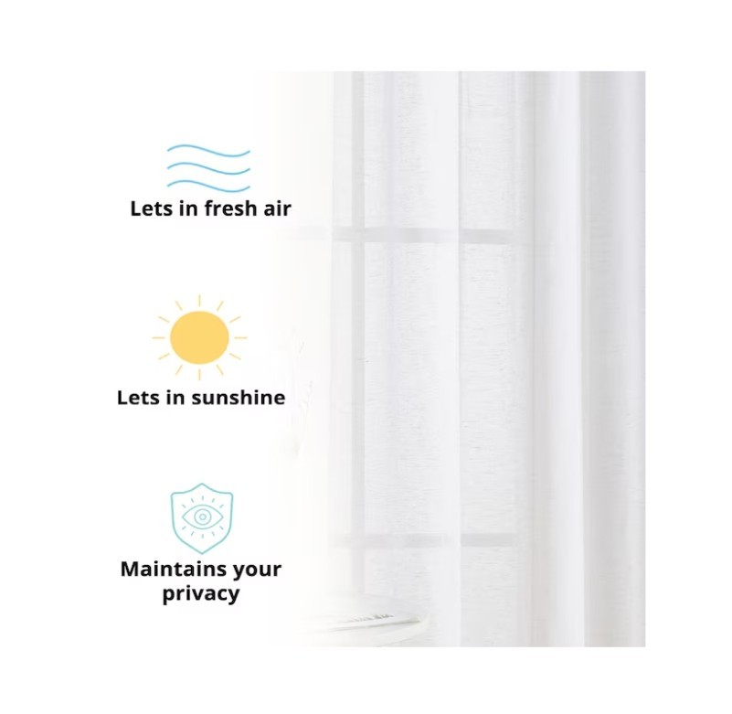 White w/Grommet Window Curtains 2PC Drapes Modern Tall Panel 55″ wide x120″ long