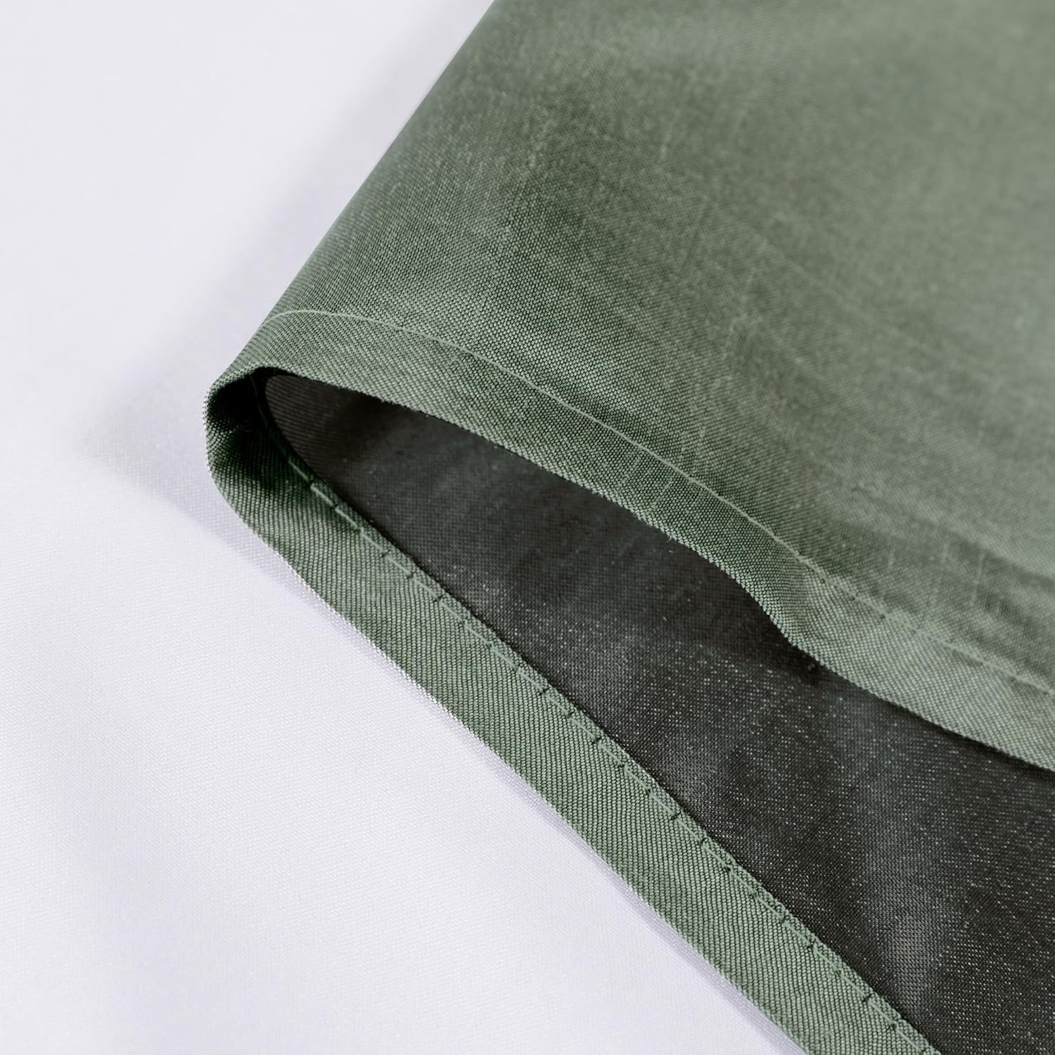 Uptown Sage Green Valance for Window, Faux Silk Room Darkening Slub Fabric Small