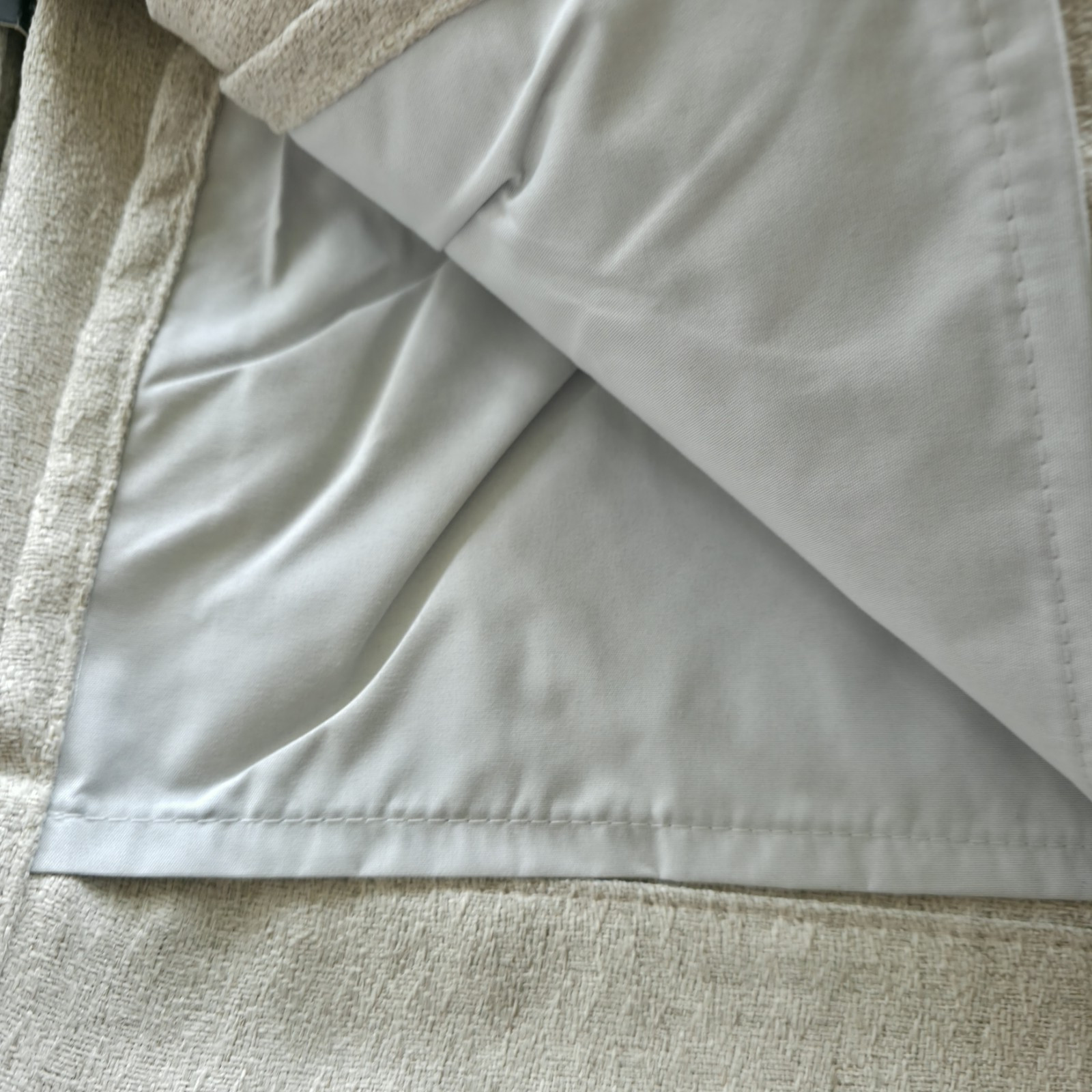 Tahari Home set of 4 Pinch Pleat Curtains Blackout Oatmeal Beige New 37×84