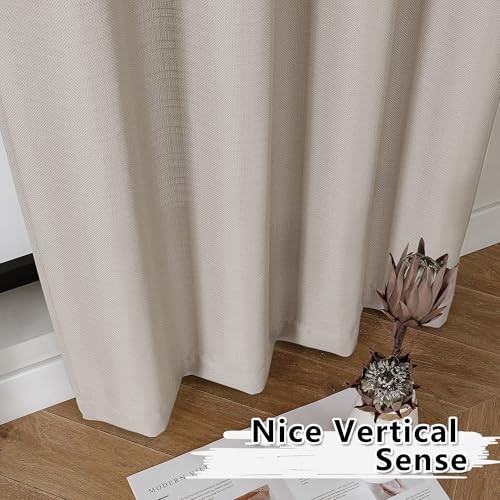 Curtains 30 Inch Length 2 Panels, Light 30″W x 30″L (Pack of 2) Moon Beige