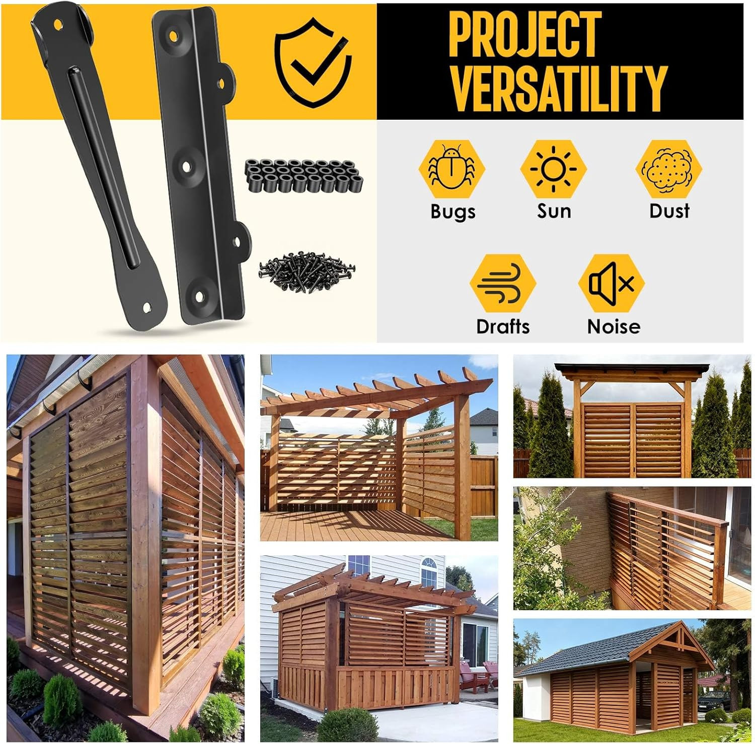 Louver Bracket Kit – Deck Sunblind System Brackets,Louver Hardware Kit,Holds up