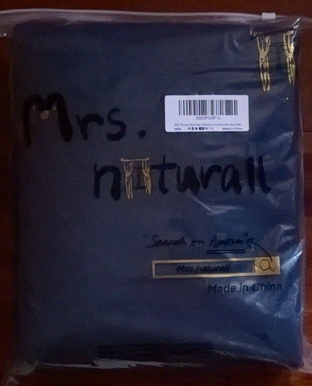 NEW Mrs. Naturall Navy Blue 52 x 96 Inch Curtains Set of 2 Panels Grommet Window