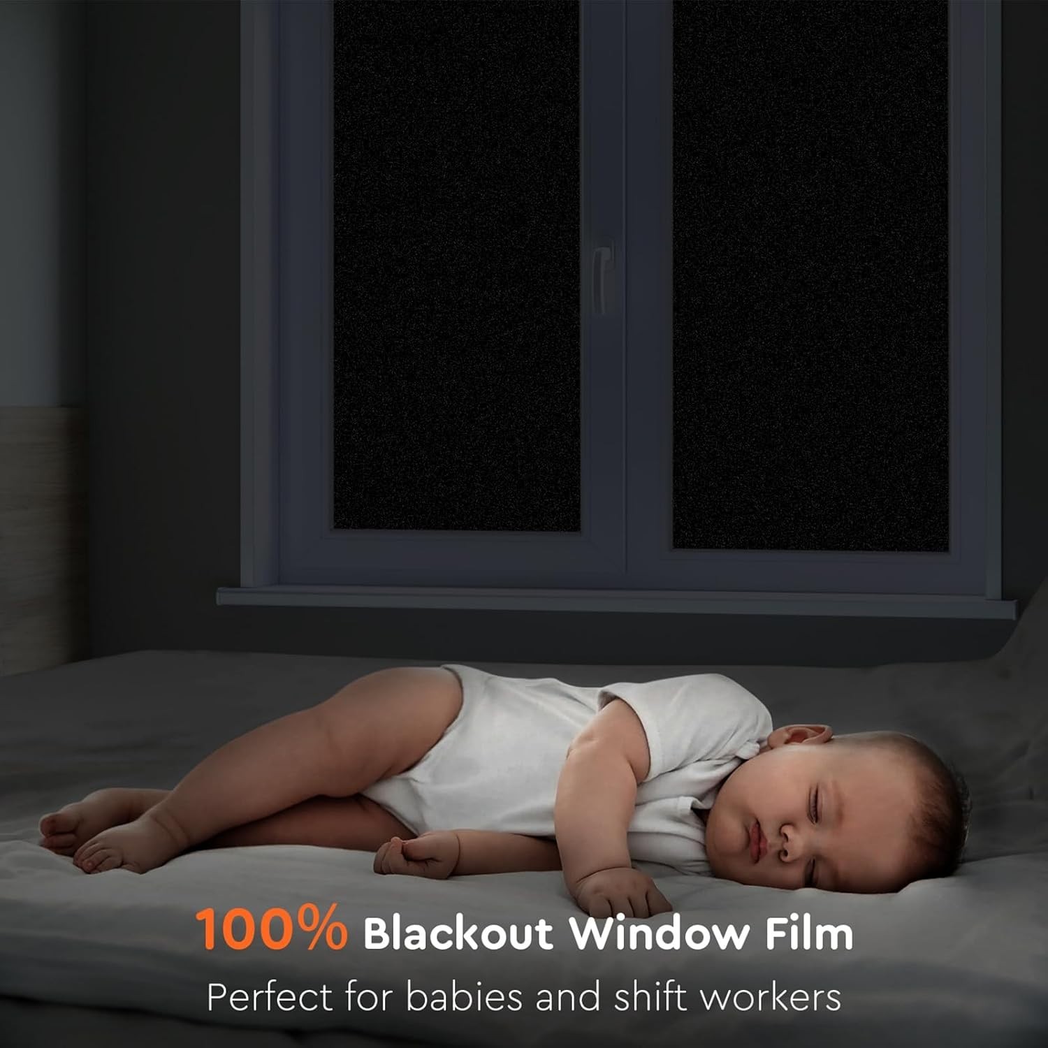 DIY-Friendly Blackout Window Film: Static Cling 100% UV Block, 17.5” x 78.7”