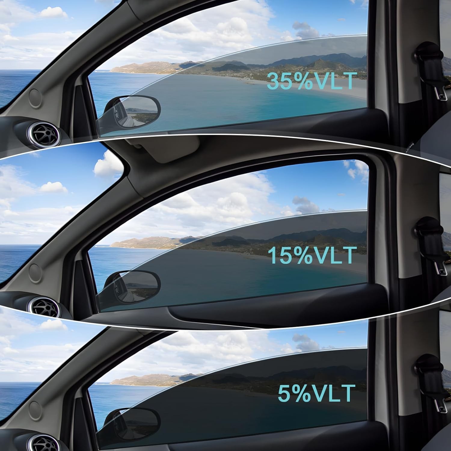 15% VLT Ceramic Car Window Tint Film – (20in * 20ft) Window Privacy Film, 99%…