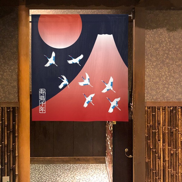 Noren Japanese door curtain 33.5×35.4 in polyester Auspicious Tortoise Longevity