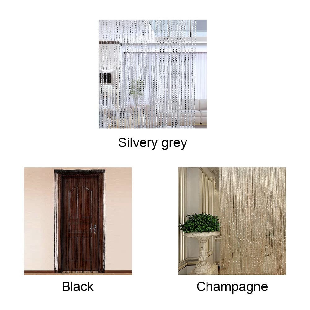 String Curtains for Door, 79x40inch Sparkle Hanging Curtain for Doorways, Doo…