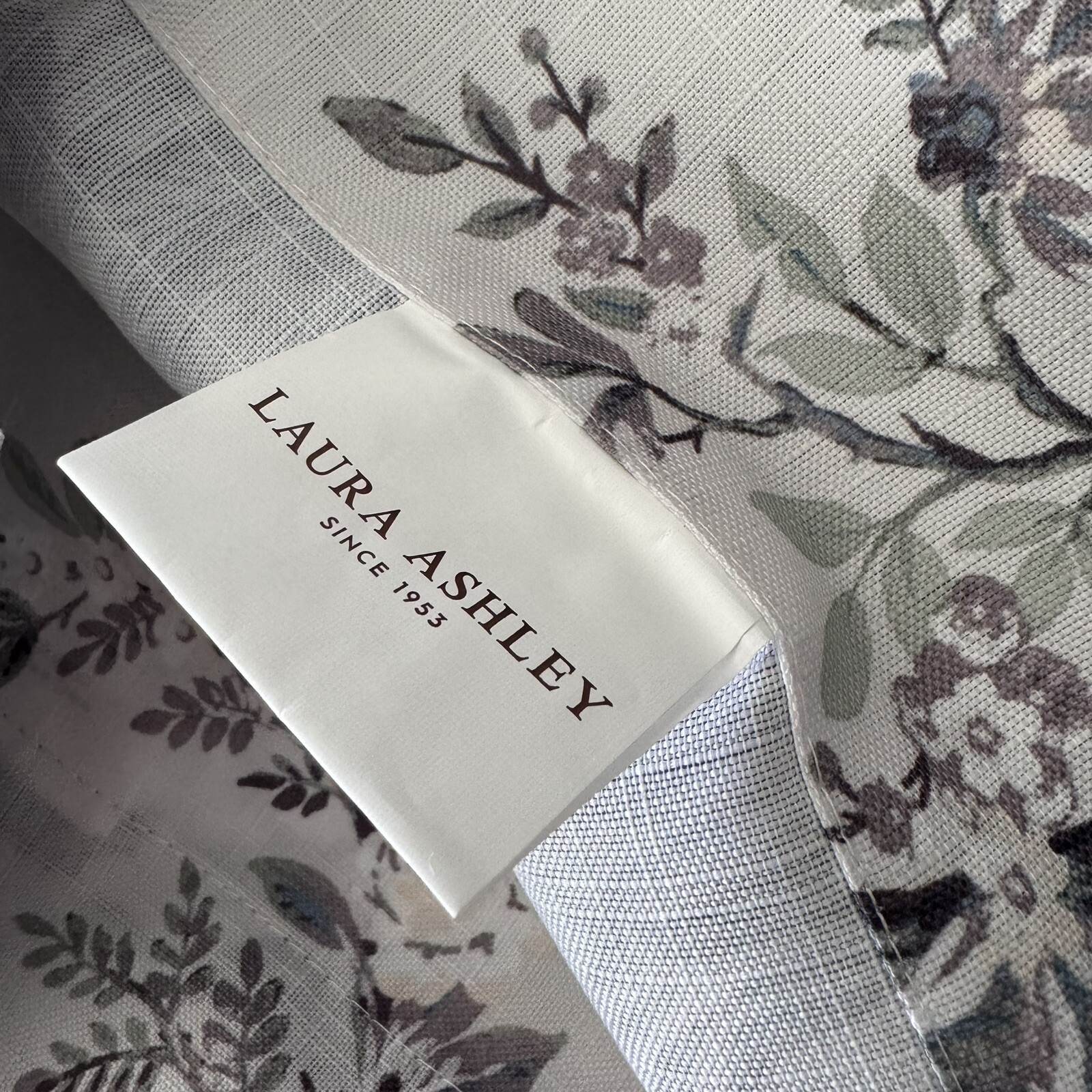 Laura Ashley Peacock 2 Window Curtain Panels 38×108 Belvedere Floral Blue Green