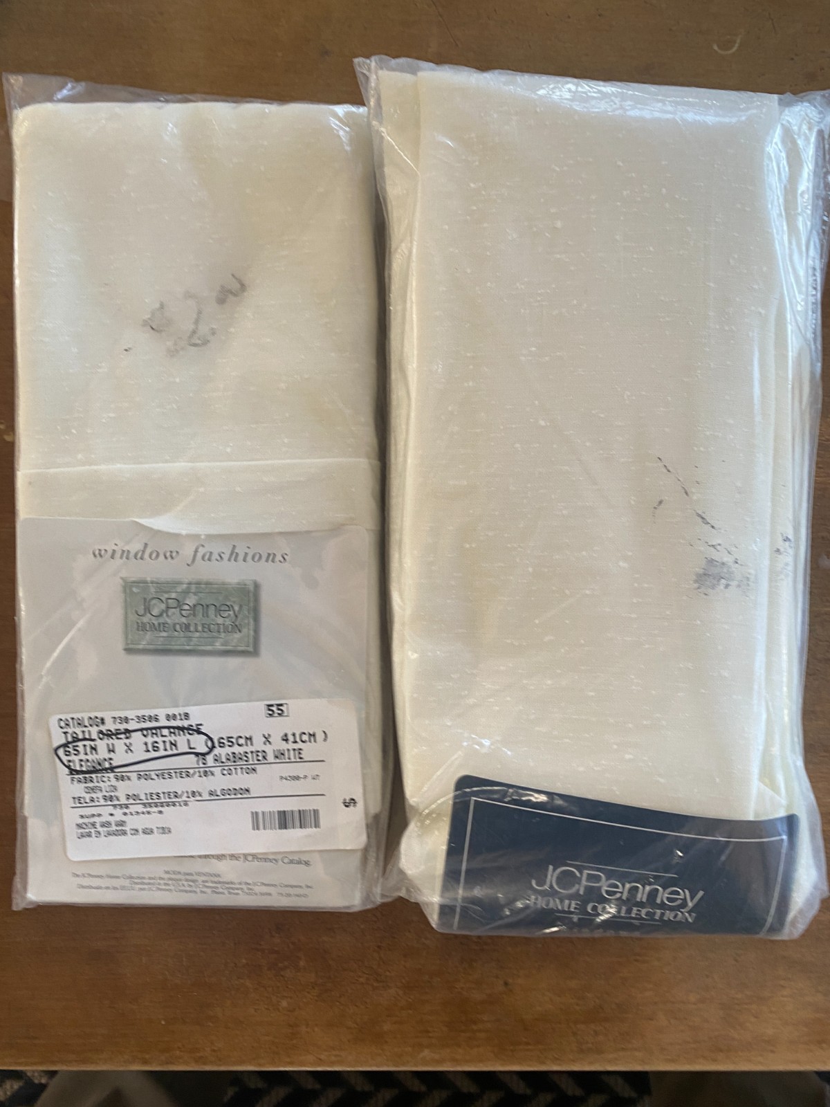 JC Penney Home Collection Valance & Curtain Panels 78 Alabaster White