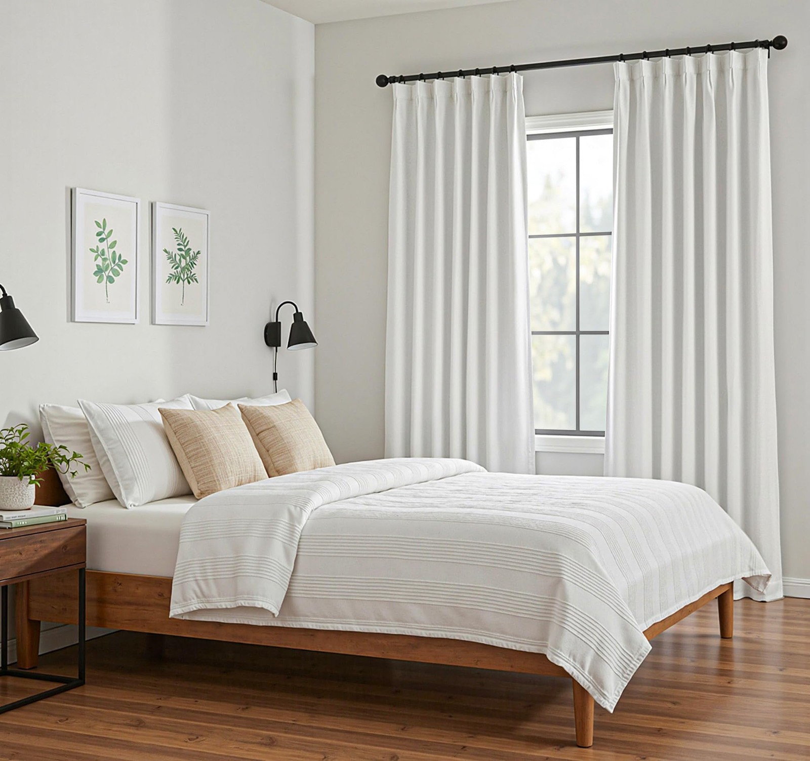 White Blackout Curtains 84 inches Long Pinch Pleated Curtains for Living Room…