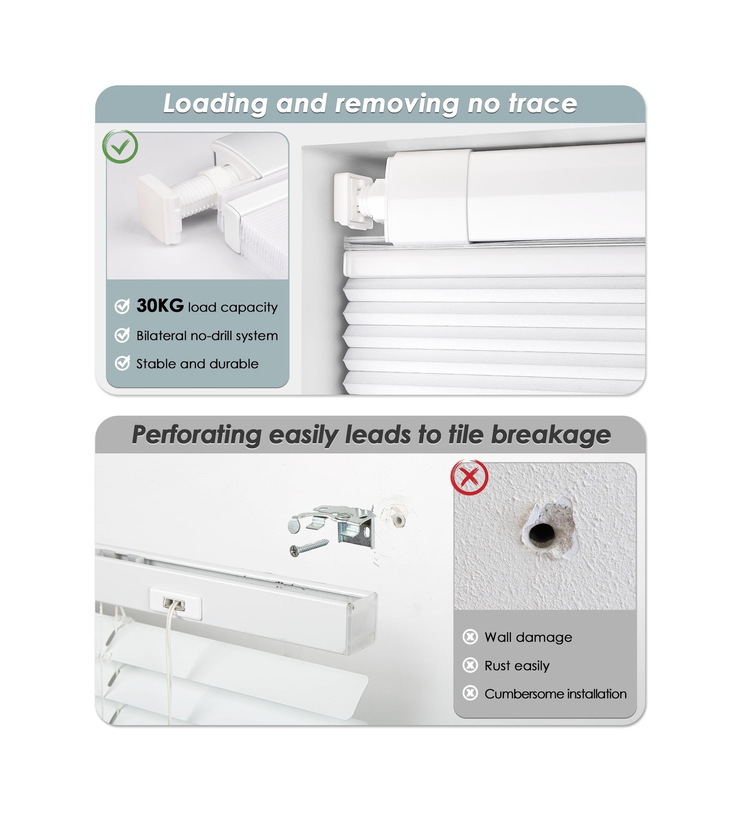 LazBlinds No Tools No Drill Cordless Cellular Shades, Top Down Bottom Up (TDB…