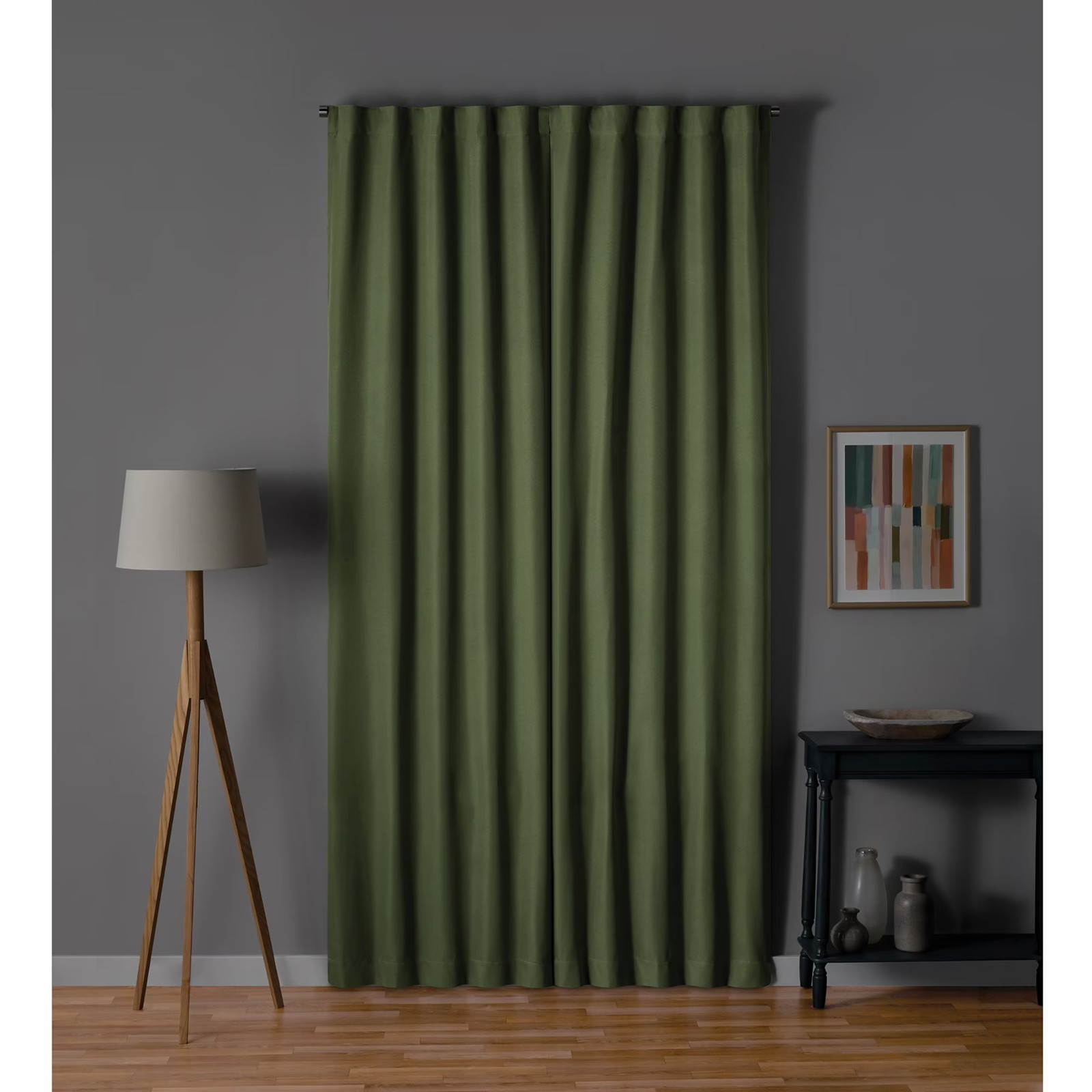 Solid Blackout Curtain Panel Pair Set of 2 30×95 Inches Rod Pocket Back Tab