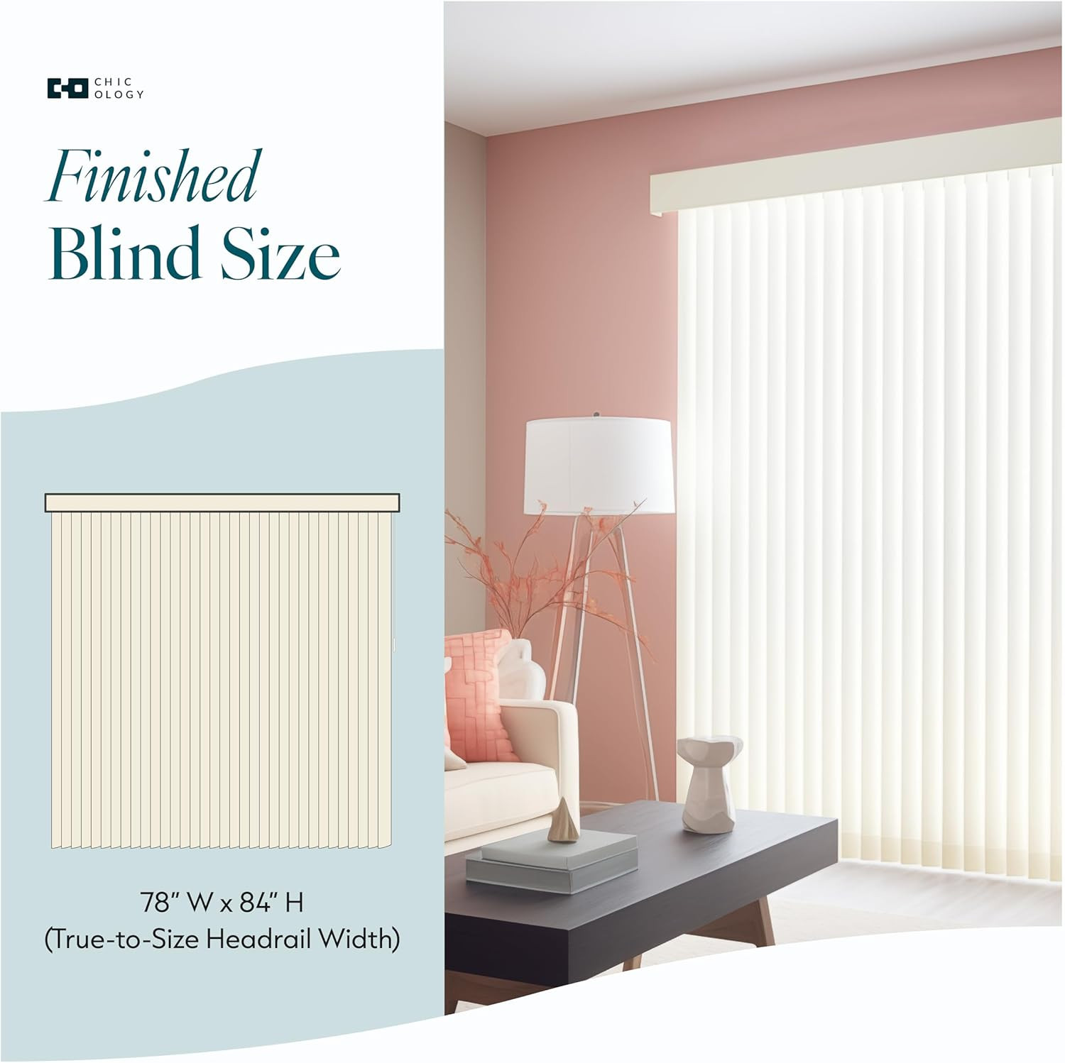 Vertical Blinds for Sliding Glass Doors & Patio Doors, Oxford Alabaster (Vinyl),