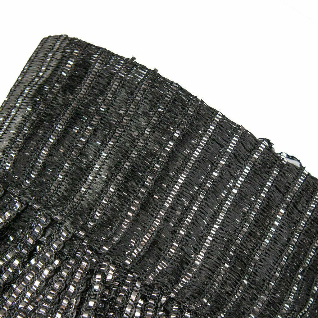 String Door Curtain Room Divider Crystal Tassel Fringe Beaded Window Panel BLACK