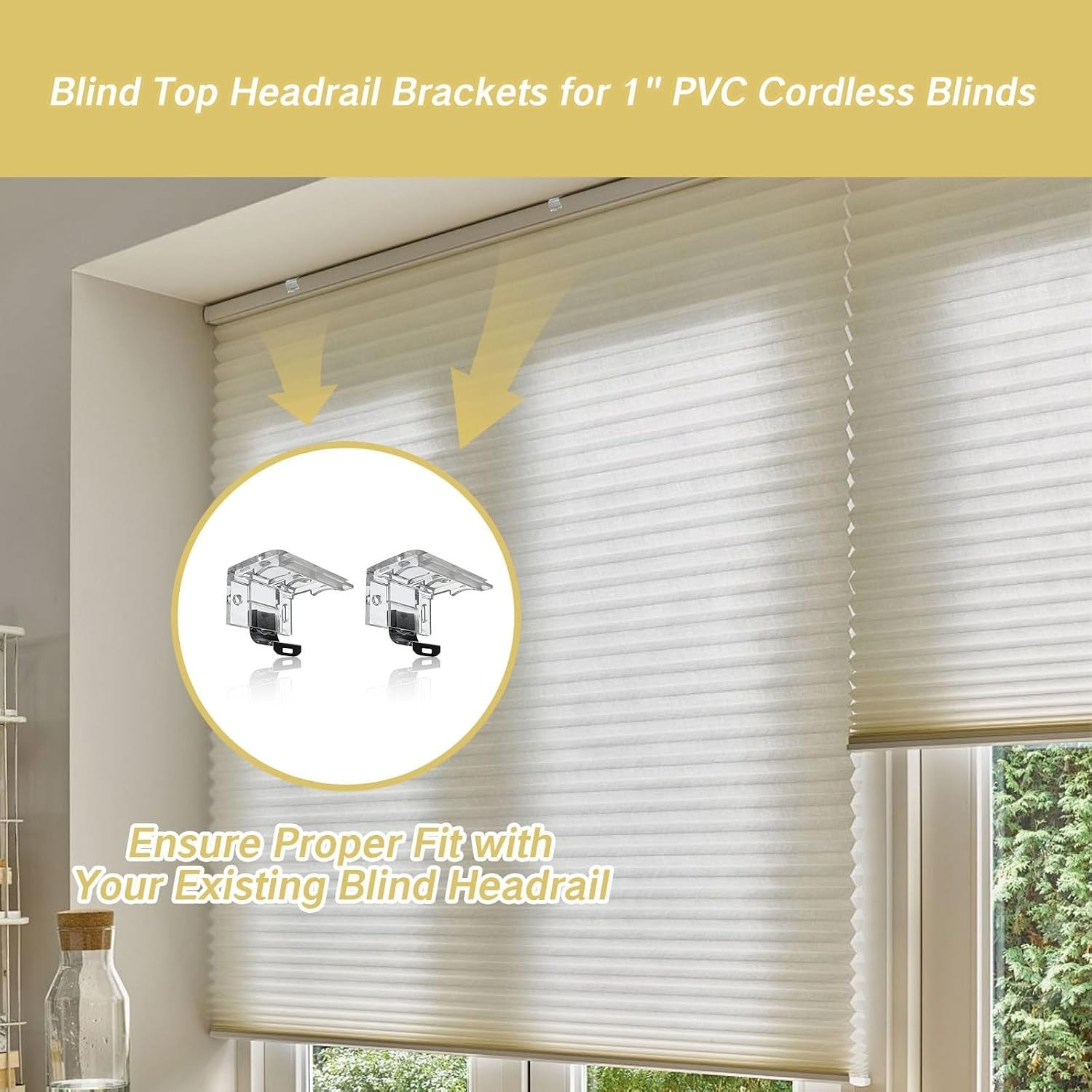 2 PCS Replacement Brackets for Cordless Blinds Mounting Bracket with Metal Cl…