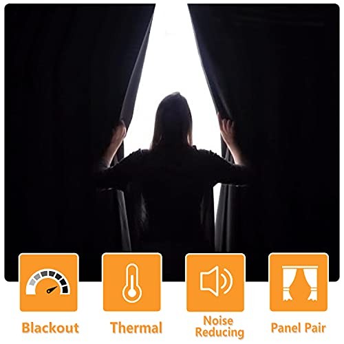 Blackout Curtains for Bedroom, 60 x 84 Inches 60″W x 84″L (Pack of 2) Burgundy