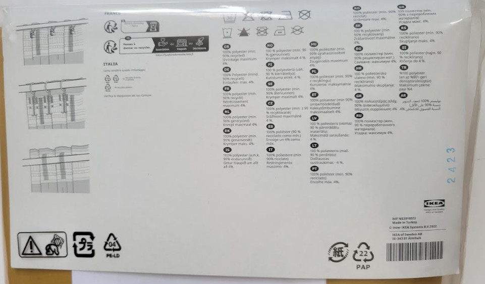 Ikea MAJGULL Blackout curtains 57×98 ” 2 pair, Beige-Yellow 904.177.87 – NEW
