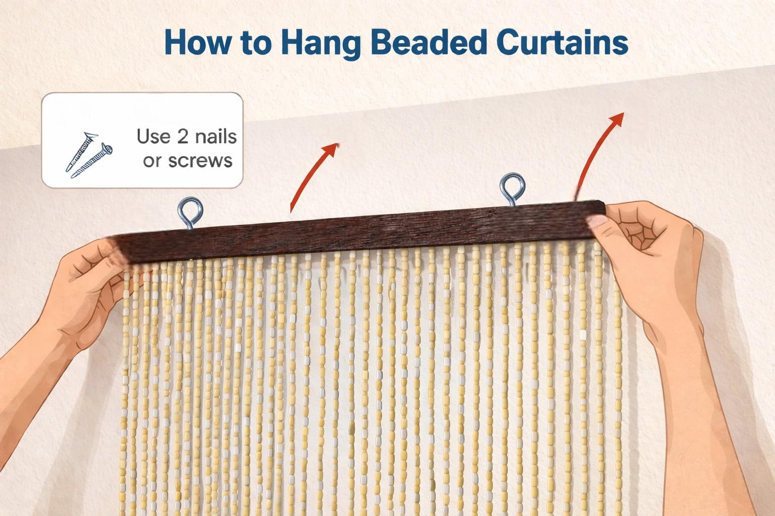 Beaded String Beaded Curtain-90 Strands-Boho Door Beads-Bohemian Doorway