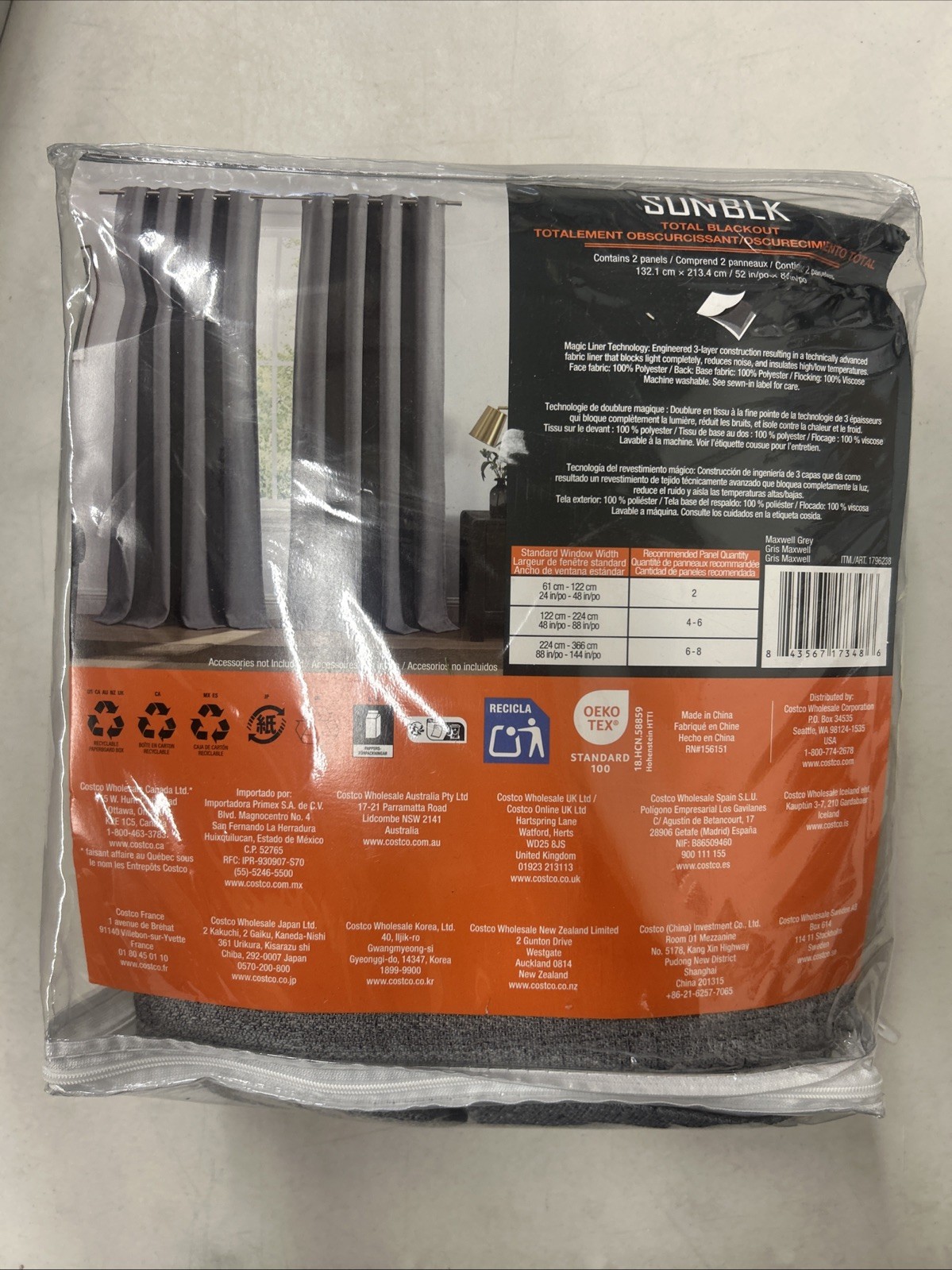 SUNBLK Total Blackout Window Curtains – Maxwell Grey