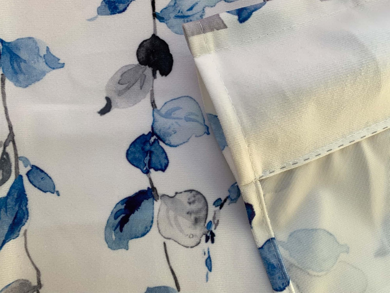 2 Pack Blue Leaves Window Valance for Bedroom Living Room, Leaf Vine Plant Cu…