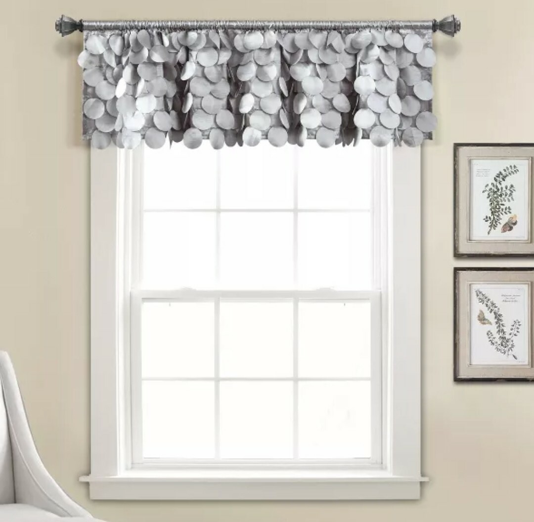 14″x70″ Light Gray Gigi Valance, Single By Lush Décor
