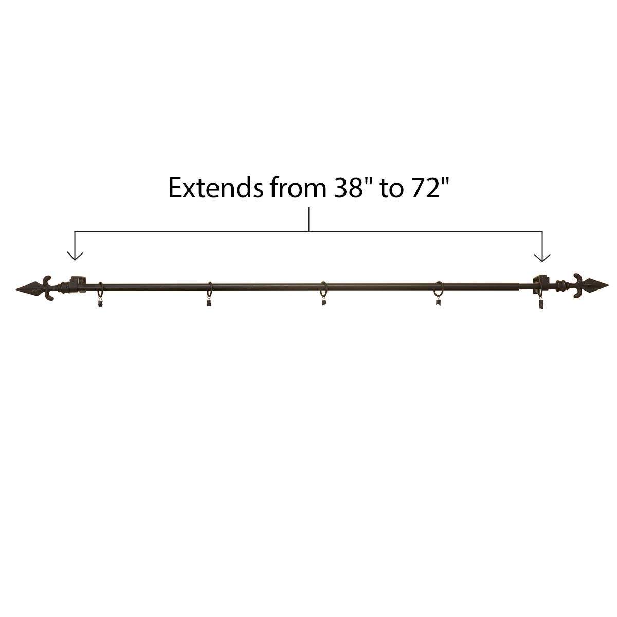Herrschners® Black Finial Rod with Clips Hanger