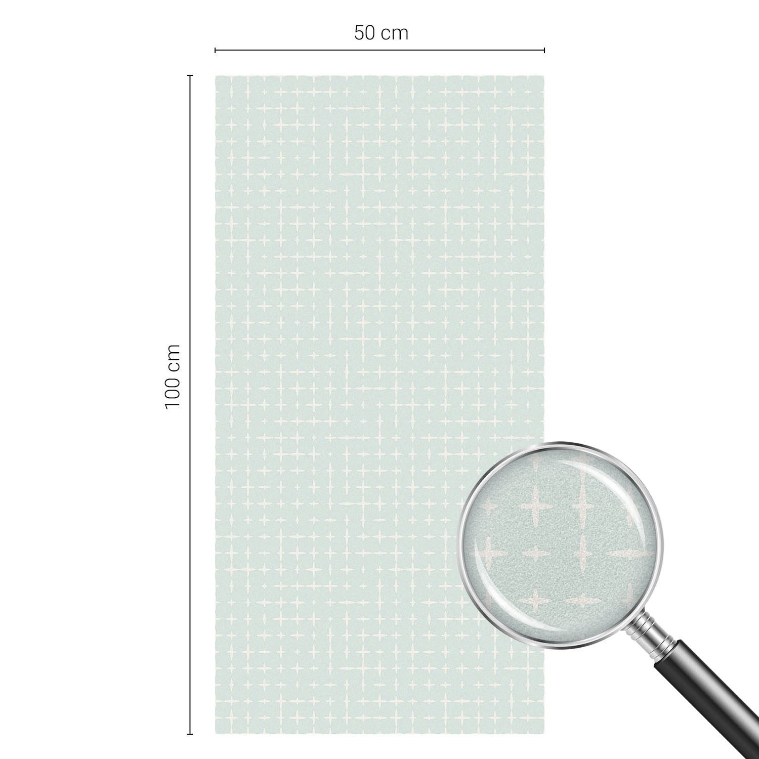 Glue-Free Static Cling Frosted Film Geometric Symmetry Textures Blue