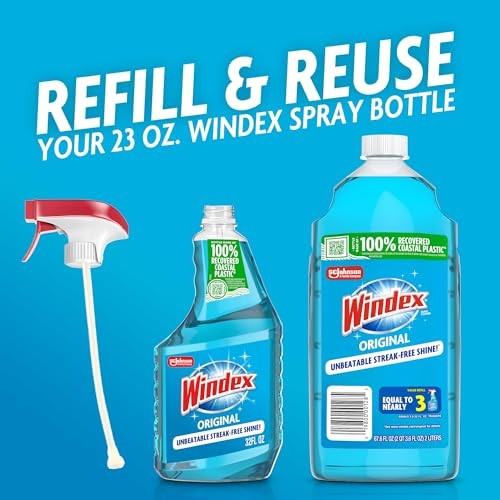 Windex Glass and Window Cleaner Bottle, Bottle 67.6 Fl Oz (Pack of 1) Refill