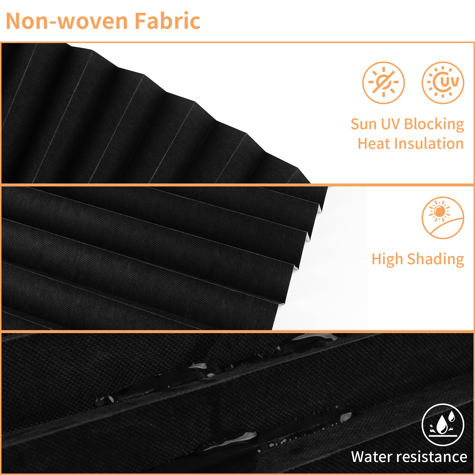 Temporary Window Blinds Cordless Self Adhesive Stick on Pleated Paper Blinds