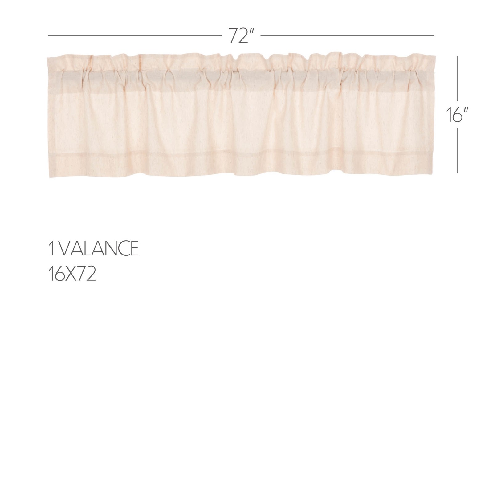 Simple Life Flax Natural Set (1 Valance 16×72 ; 2 Tier 24×36) VHC Brands