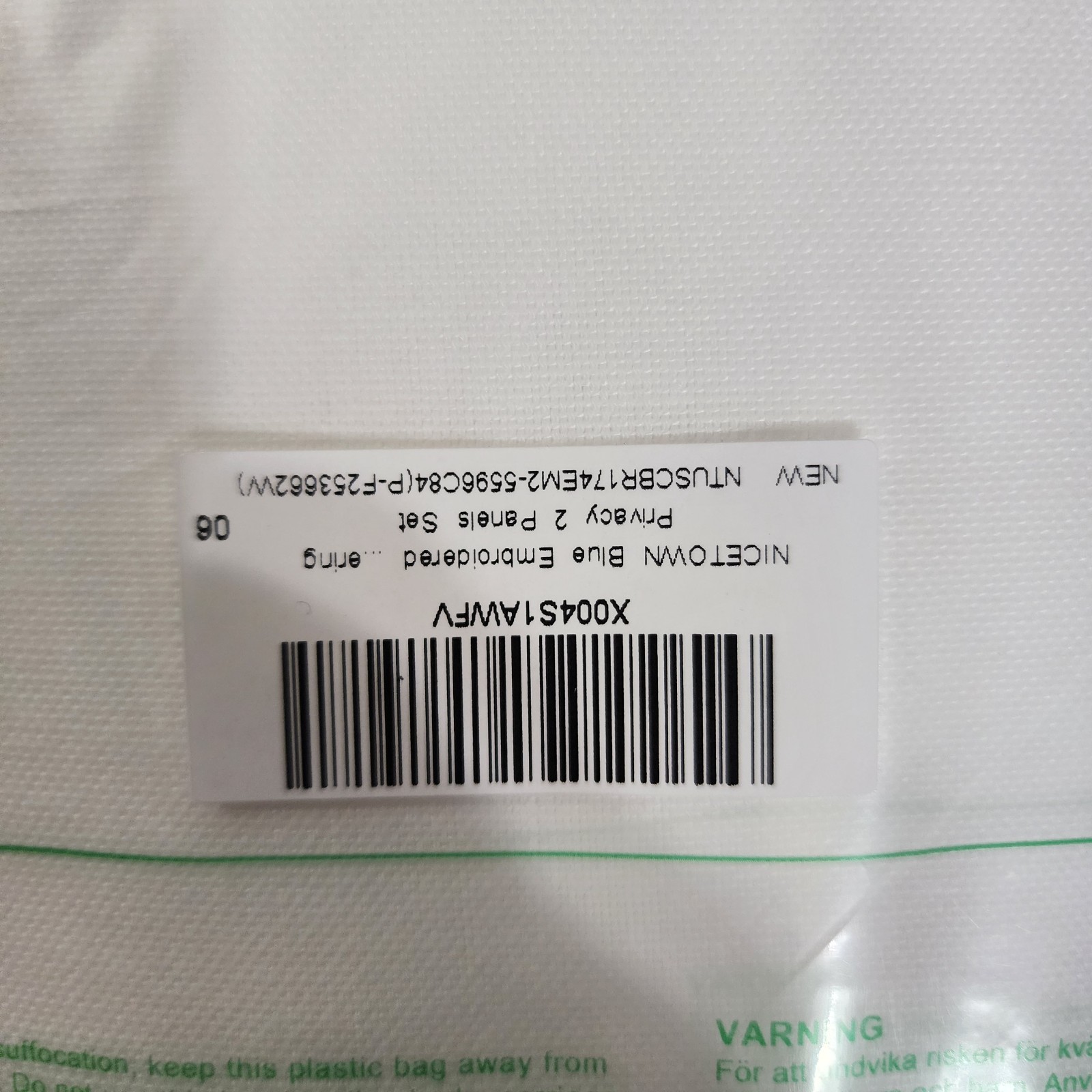 Nicetown White W/Blue Embroidery Curtains Back Tab 2-Panels Drapes 55″ W x 96″ L