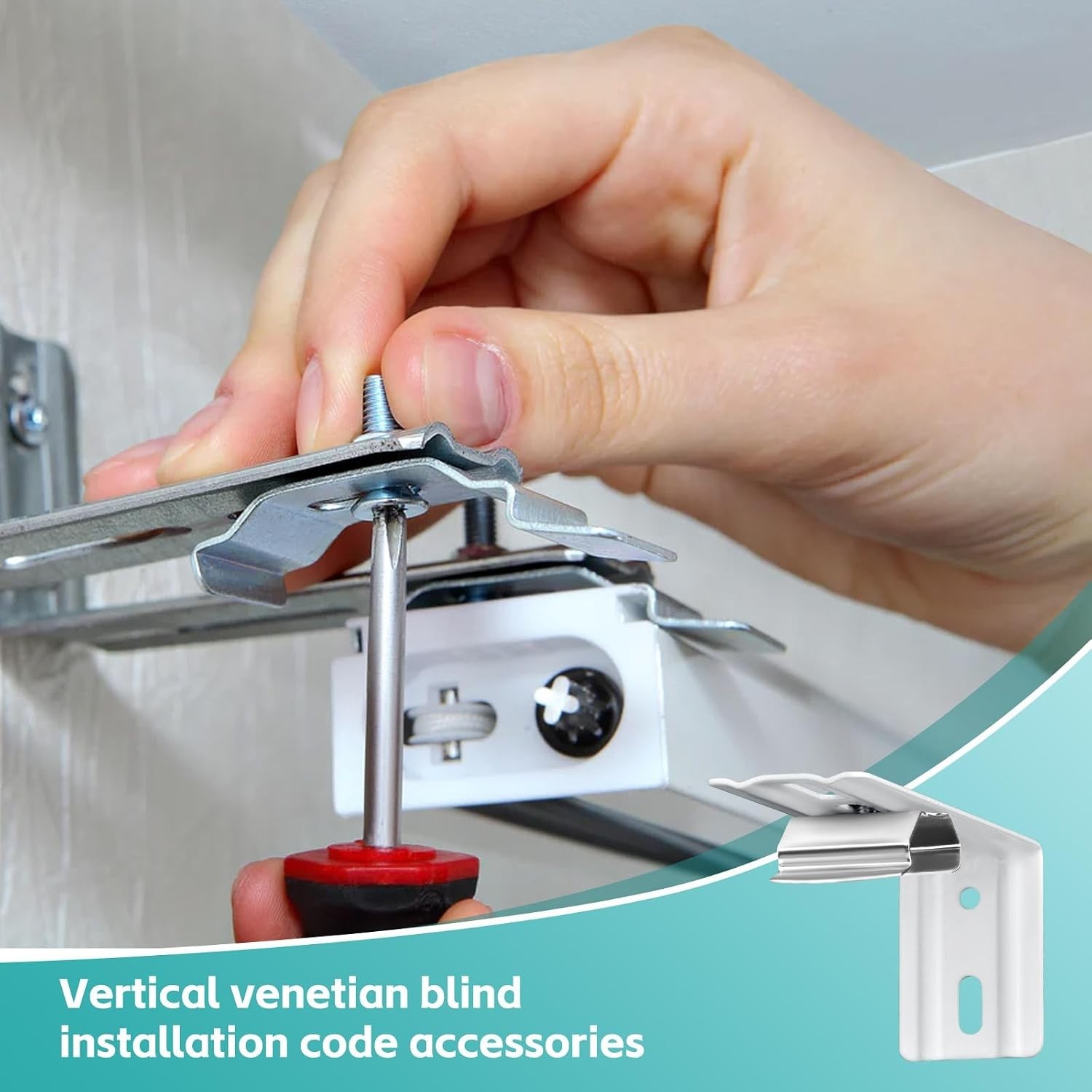 6 Pcs Vertical Blinds L Bracket Vertical Blind Wall Mount with Headrail 1-1/2…