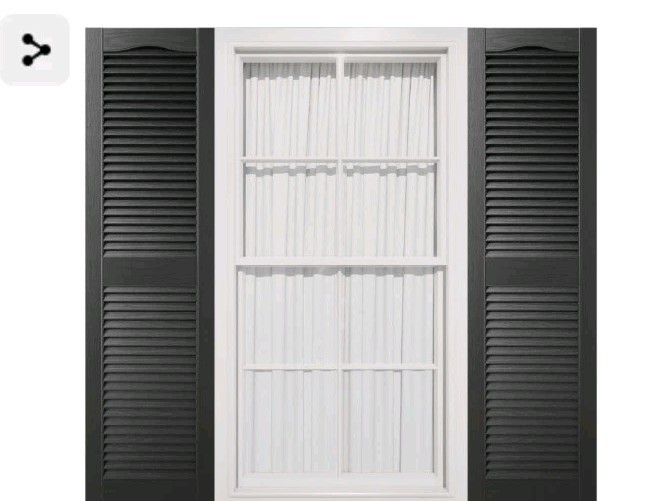 2 Sets 14 1/2″W x 25″H Mid-America Vinyl, Standard Size Cathedral Top Shutters