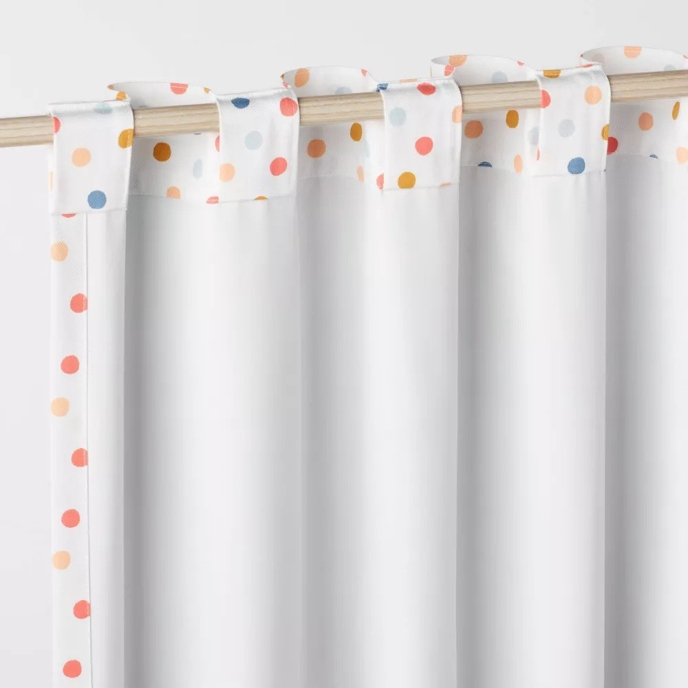 Pillowfort White & Colorful Dots Blackout & Lined Curtain Panel 42″ x 84″ NWOT