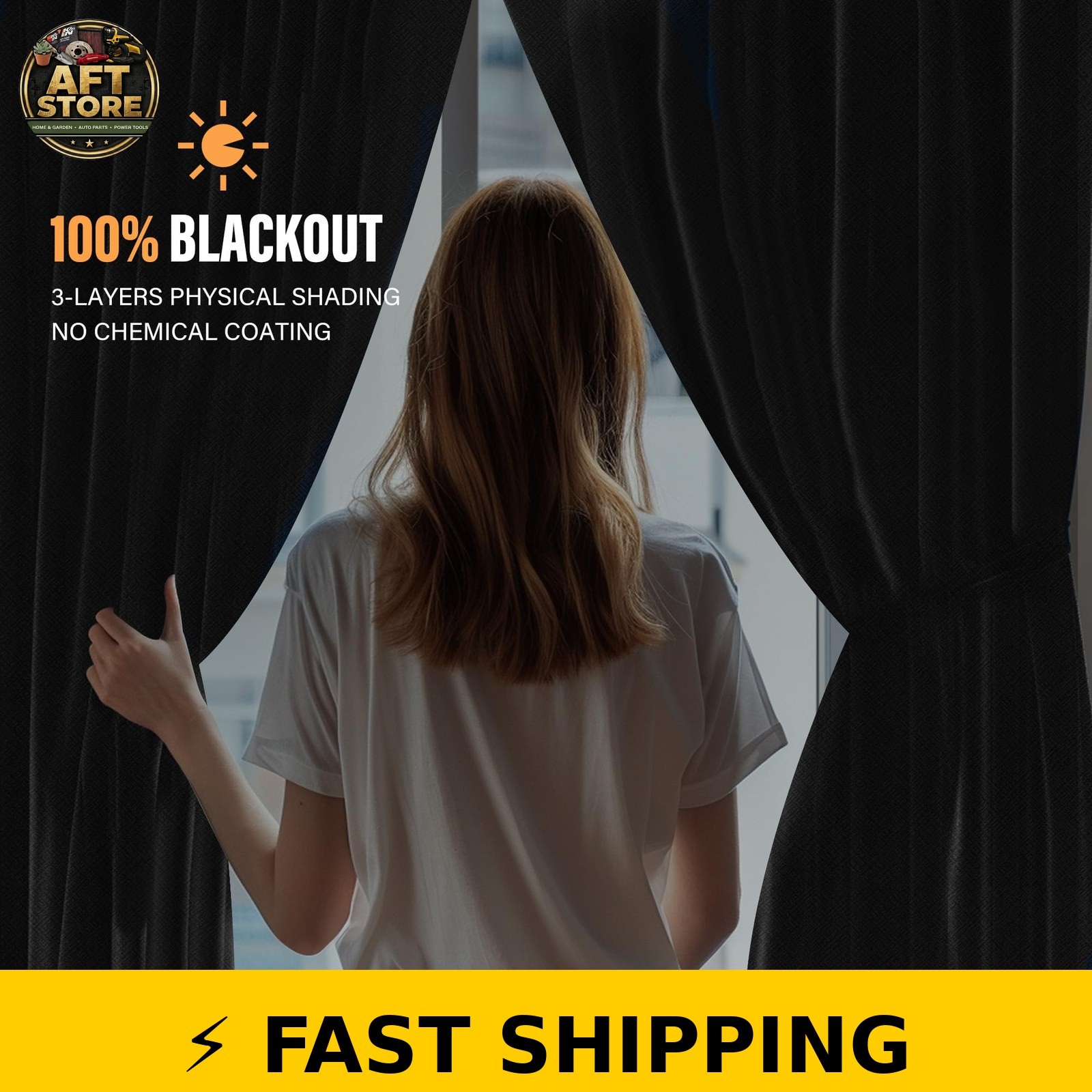 MaKefeile 100% Blackout Room Divider Curtains Set – 8FT